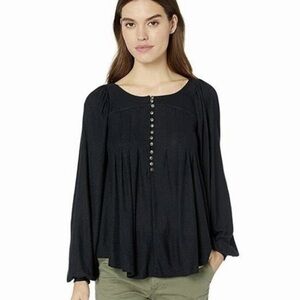 Free People Midnight Button-Down Blouse